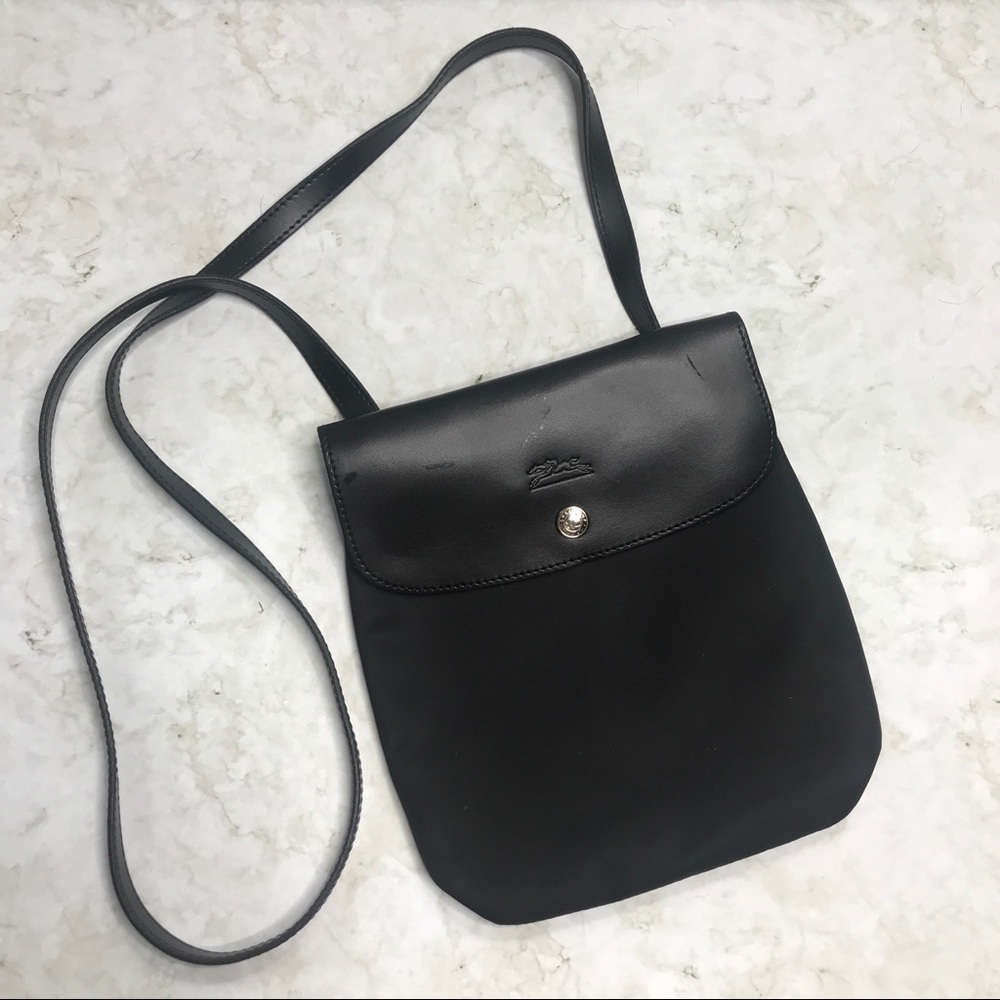 Longchamp Le Pliage Nylon Leather Crossbody Bag